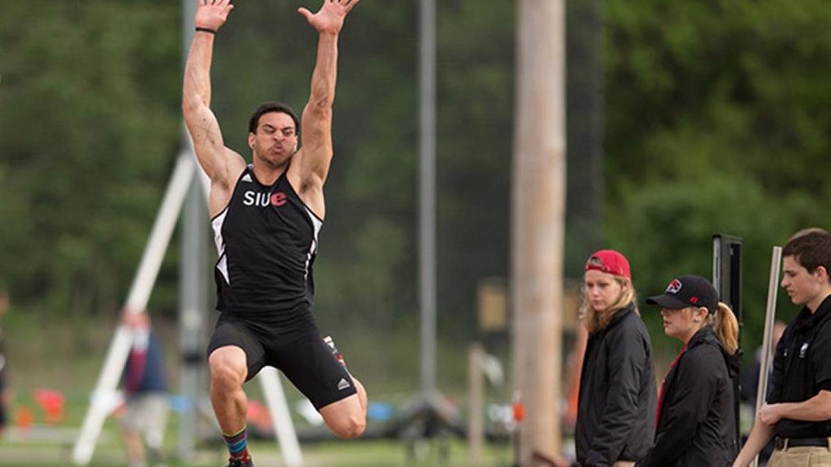 Southern Illinois University Edwardsville men’s track and field junior Julian Harvey competed in the long jump at NCAA Championships at the Hayward Field in Eugene, Oregon.