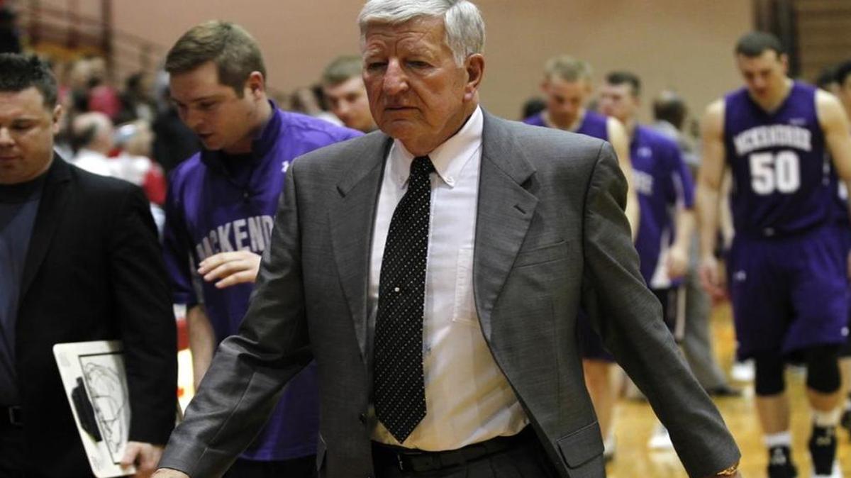 Harry Statham leaves the court after McKendree’s loss Thursday night.