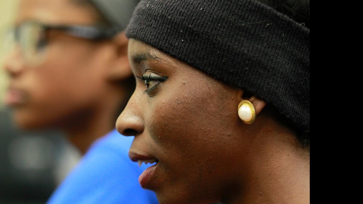 Mariya Hudson speaks about her victories at the IHSA State Track Meet during an interview on Wednesday.
