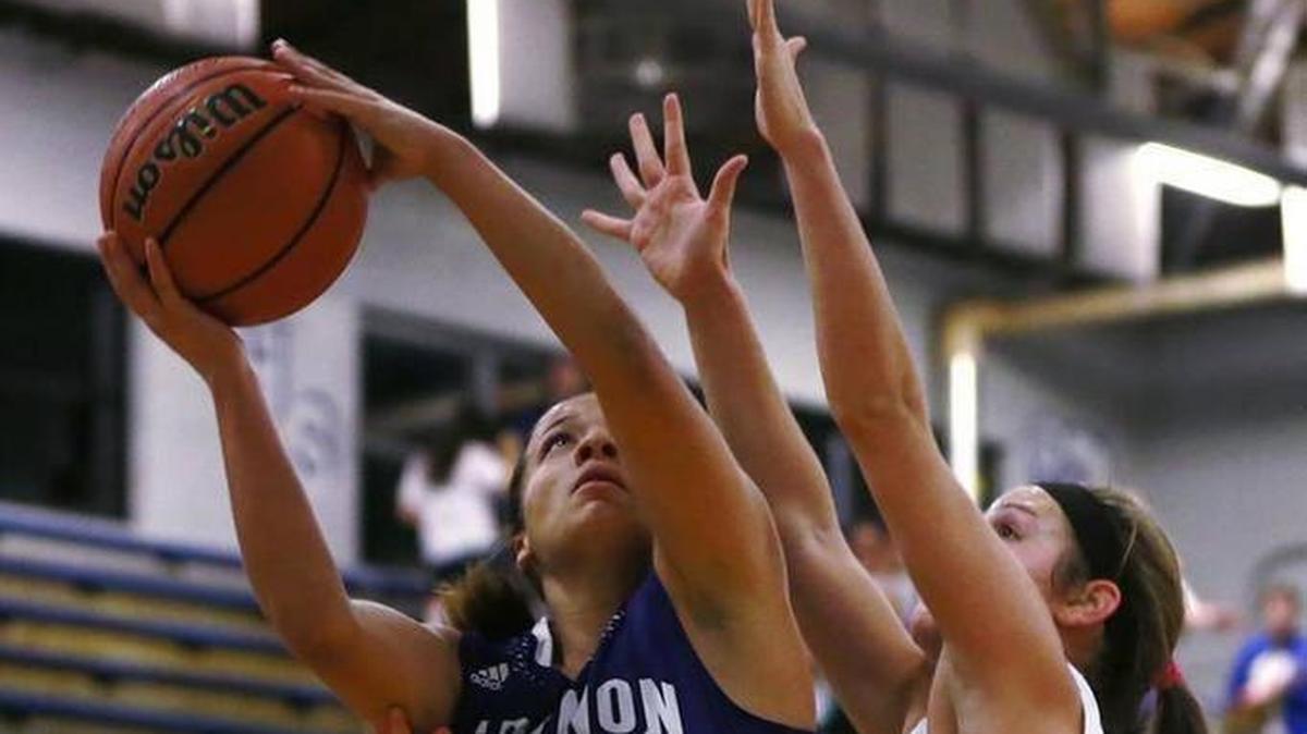 Lebanon senior Kendra Bass (20) is battling a shoulder injury and a concussion that has made her questionable for the Greyhounds’ game against Highland on Saturday in the Highland Shootout.