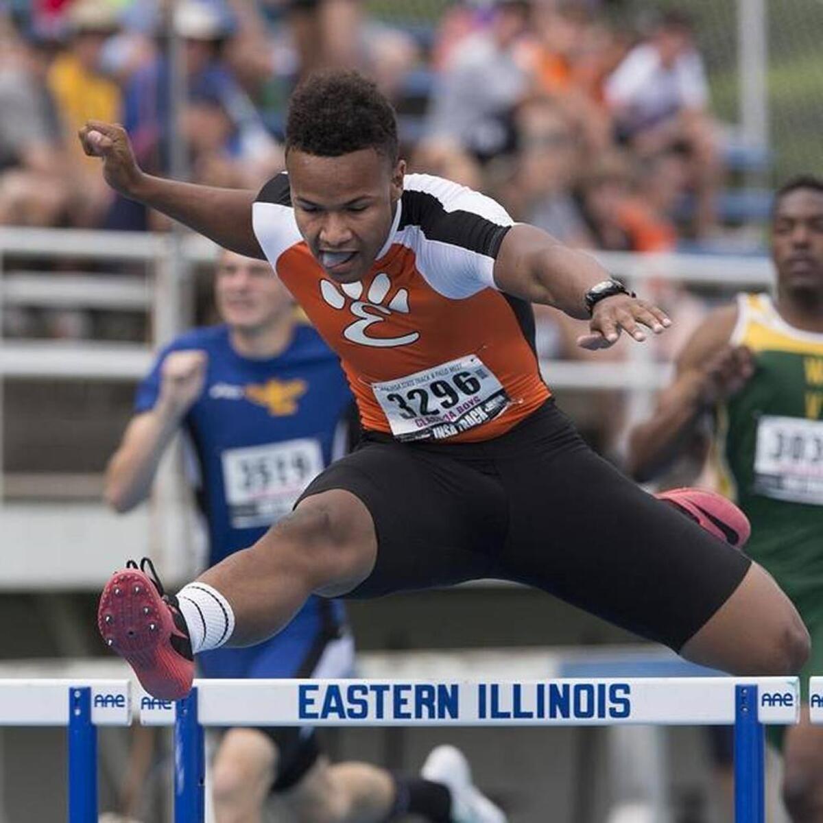Edwardsville’s Travis Anderson could qualify for the IHSA 3A Track and Field finals in both the 110- and 300-meter hurdles.