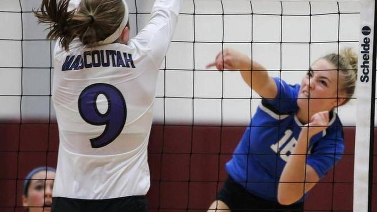 Columbia Eagles senior Colene Hamilton (right) had a team-leading 303 kills last season and has 718 in her career.