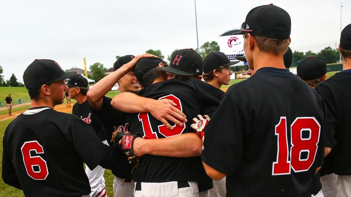 
The Highland baseball team celebrates their 13-0 five-inning victory over Morgan Park in the IHSA Class 3A semifinals in 2015. The Bulldogs went on to capture the state crown and was among the program’s alumni and teams honored the weekend of Aug. 7 at Glik Park in Highland.