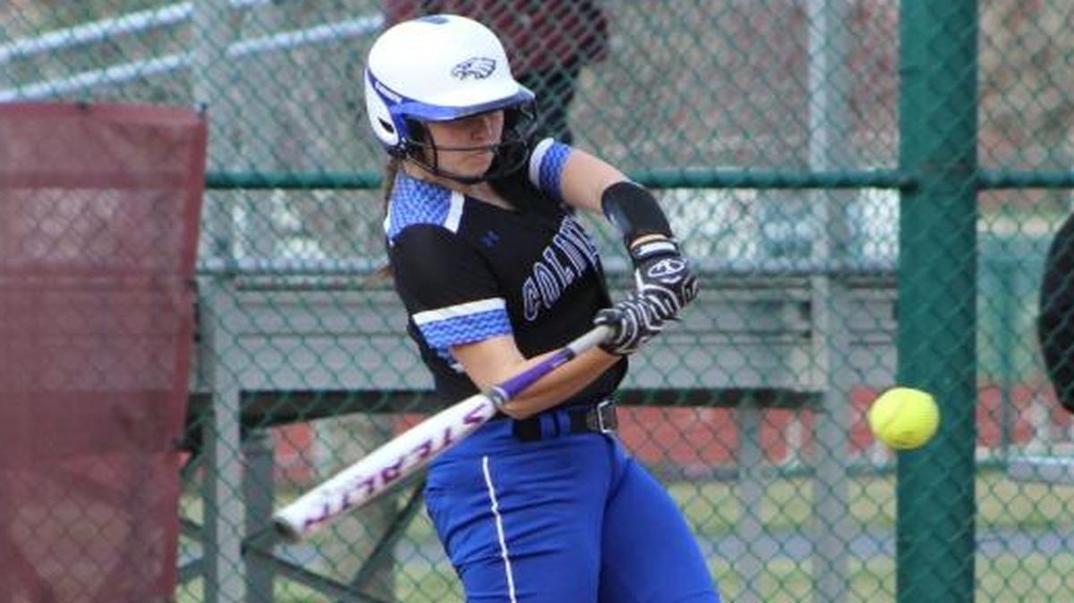 Columbia sophomore Lexi Touchette connects for a three-run home run in the fifth inning of the Eagles’ 11-5 win at Belleville West on Tuesday. Touchette also hit a grand slam in the third. See a gallery of photographs and a video at bnd.com.