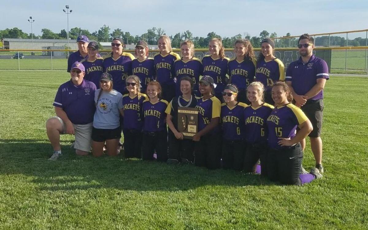 The New Athens Yellow Jackets celebrate their regional championship.