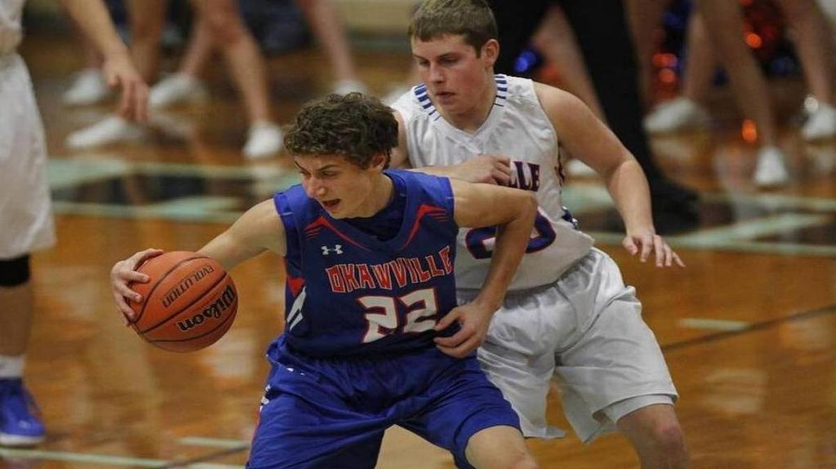 Okawville Rockets senior guard Shane Ganz (22) is one of the team’s top scorers.