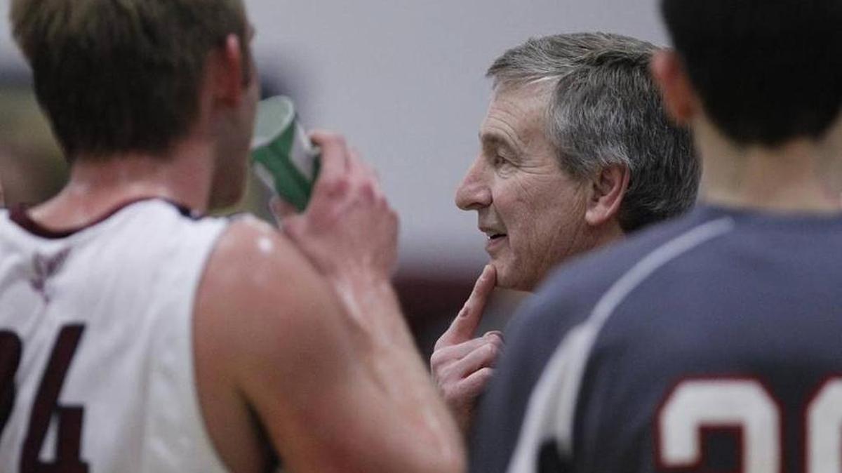 Gibault head coach Dennis Rueter is pictured here coaching his team during a game earlier in his career. Rueter’s club rolled past Cornerstone Christian on Thursday morning in the IHSA Class 1A state semifinals at State Farm Center in Champaign and will play for the state title Saturday.
