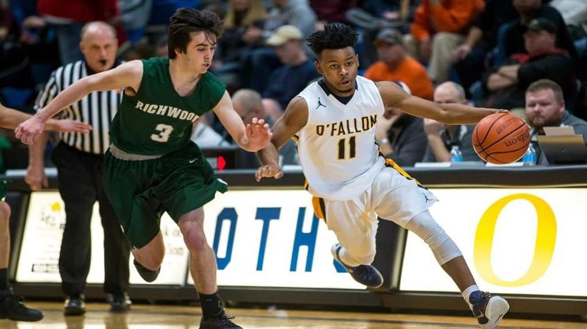 O’Fallon senior Alex Orr, No. 11, drives during the Bank of O’Fallon Shootout last year.