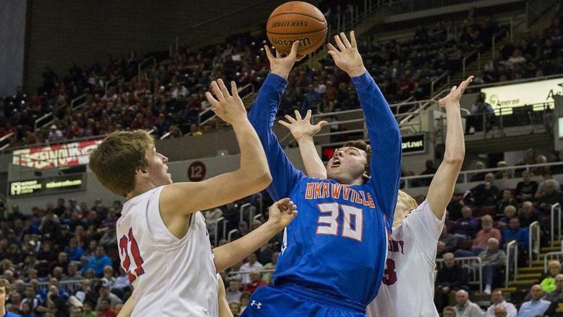 Okawville senior Noah Frederking had 26 points and seven rebounds against EffinghamSt. Anthony in the Class 1A state championship game at Peoria.