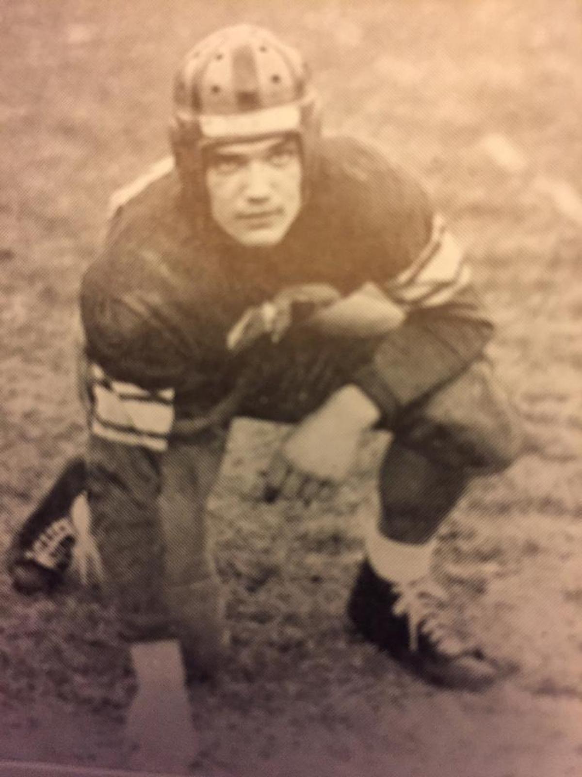 Bob Goalby as a football player at Belleville Township High School in 1947.
