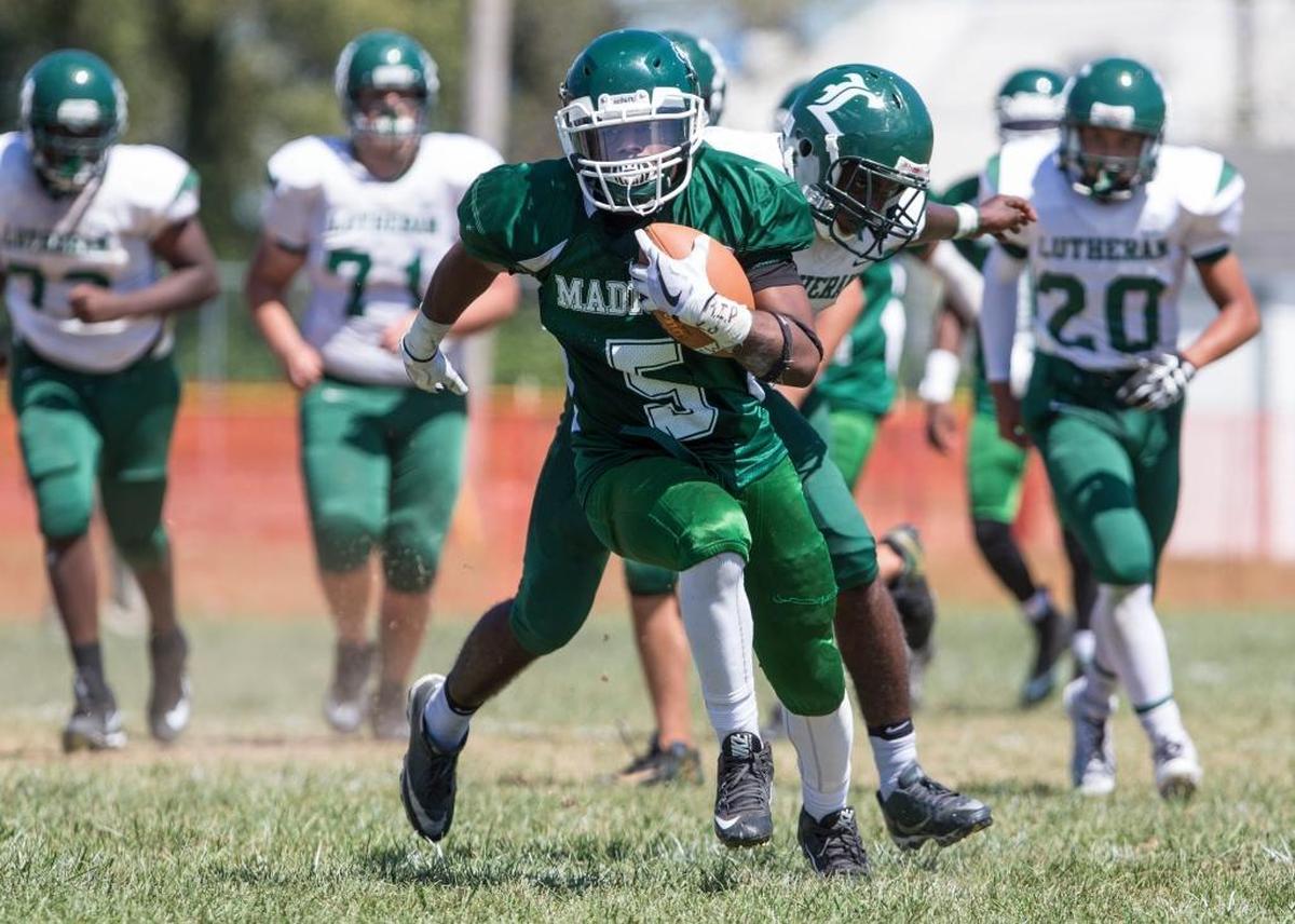 Madison’s Artavius Stepney carries the ball during a Sept. 2, 2017, game in Madison.