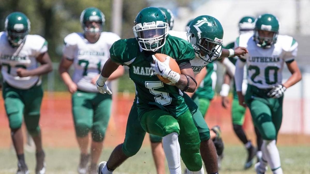 Madison’s Artavius Stepney carries the ball during a Sept. 2, 2017, game in Madison.