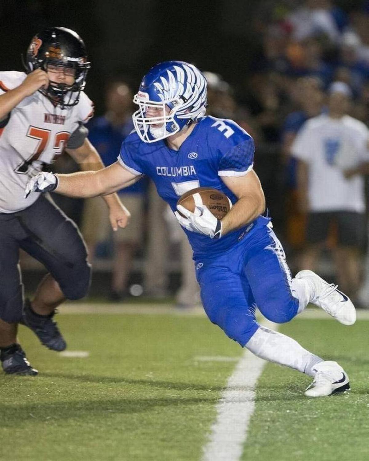 Columbia’s Colton Byrd is a dual threat out of the backfield for the Eagles.