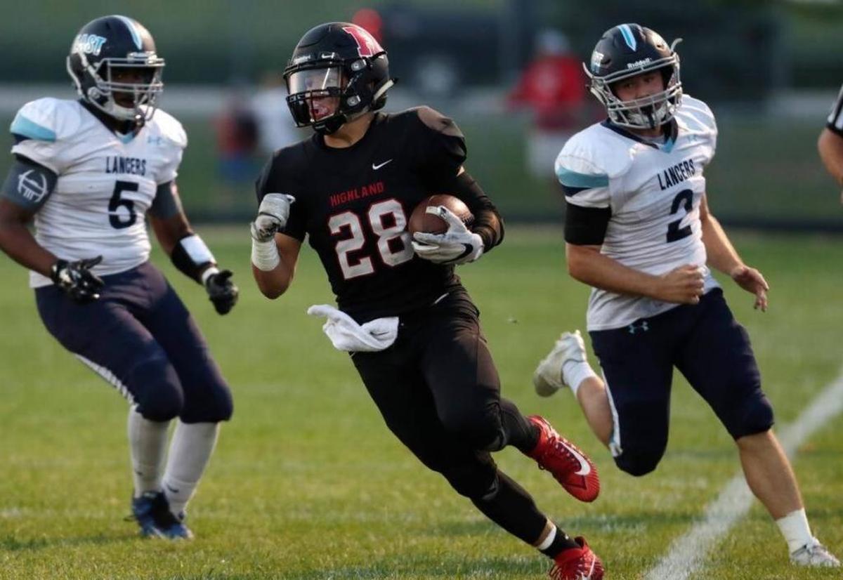 Brady Feldman rushed for four touchdowns to lead Highland to a first round playoff victory last week.