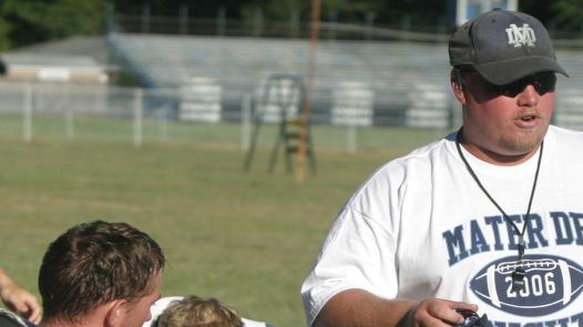 Ray Kauling, seen in this 2007 photo when he coached at Mater Dei, was hired Thursday as the new athletic director at Wesclin High School. He also is a former football coach at Centralia High School.