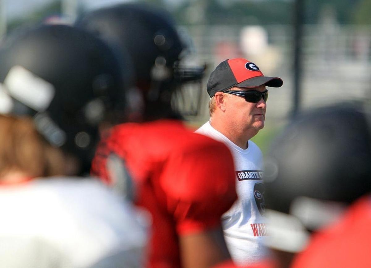 Granite City High School coach Carl Luehmann at practice in 2015.