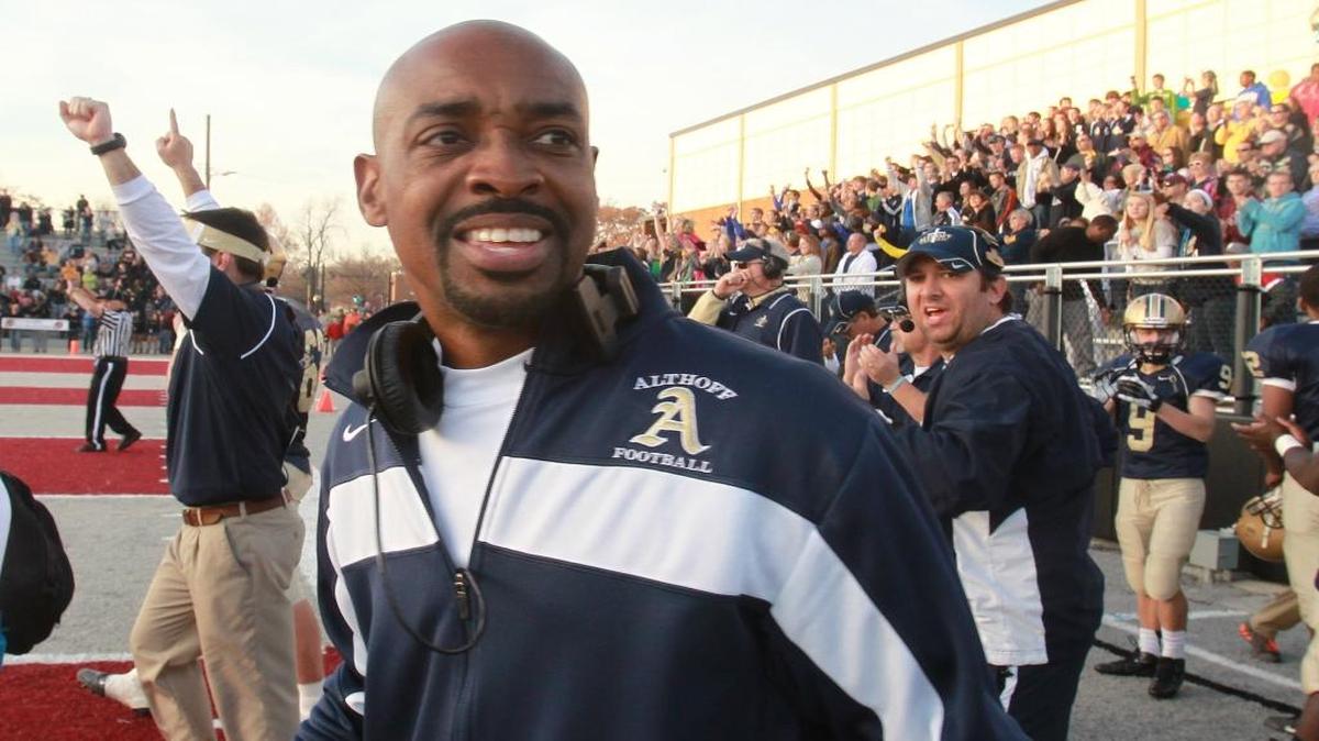Ken Turner has been hired as the new head football coach at Belleville West. Pictured here during his tenure at Althoff, Turner led the Crusaders to a 79-51 record over 12 seasons and is coming off consecutive Missouri state championships at St. Mary’s High School.