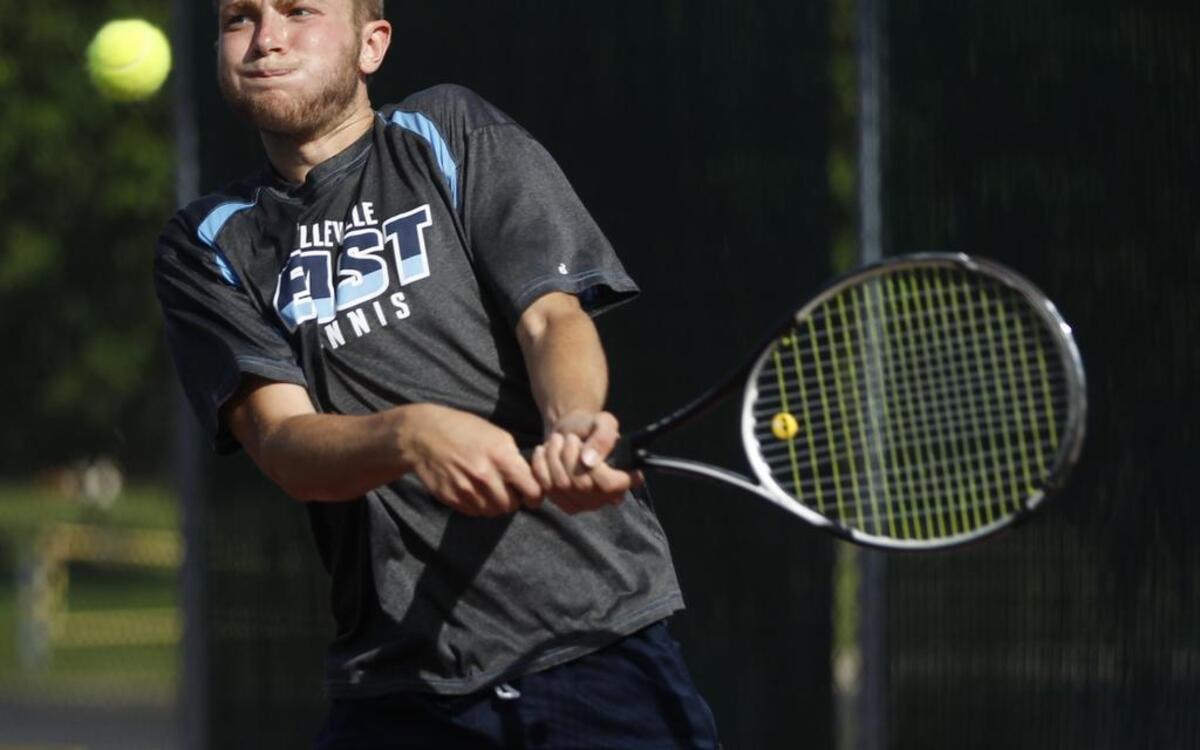 
Belleville East’s Jacob Hamilton earned co-player of the year with his doubles partner Chase Stumne.
