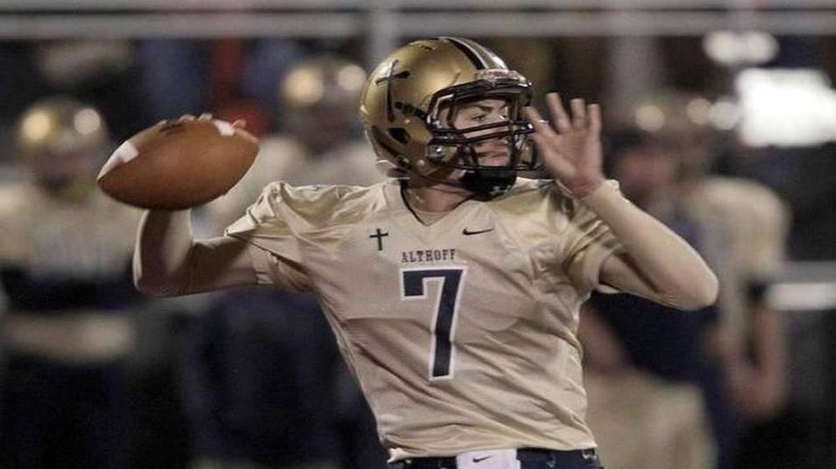 Althoff quarterback Jordan Augustine.