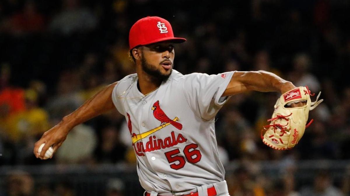 St. Louis Cardinals relief pitcher Sandy Alcantara delivers in the sixth inning of a baseball game against the Pittsburgh Pirates, Saturday, Sept. 23, 2017 in Pittsburgh.