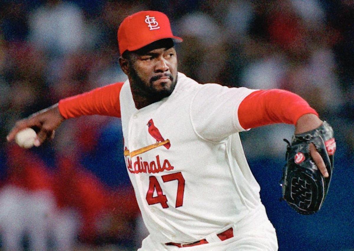 St. Louis Cardinals reliever Lee Smith pitches in St. Louis is shown in action in 1993.