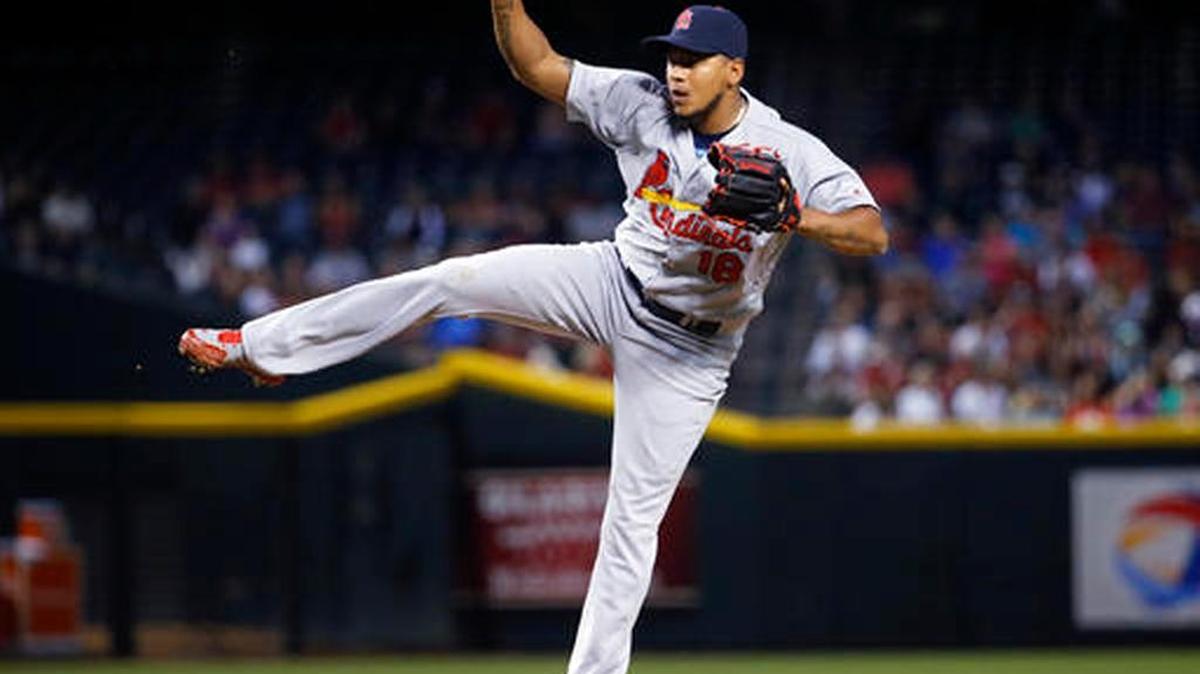 St. Louis Cardinals starter Carlos Martinez throws a pitch Tuesday in his team’s 8-2 win over the Arizona Diamondbacks. AP photo.