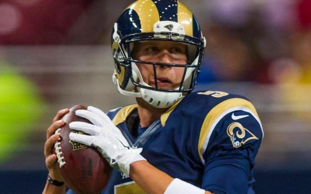 
St. Louis Rams quarterback Nick Foles (5) drops back to pass during an NFL game against the Indianapolis Colts on Aug. 29.

