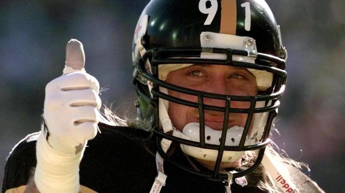 Former Los Angeles Rams and Pittsburgh Steelers star and Granite City South graduate Kevin Greene was among eight men elected into the Pro Football Hall of Fame on Saturday. (AP Photo/Hans Deryk, File)
