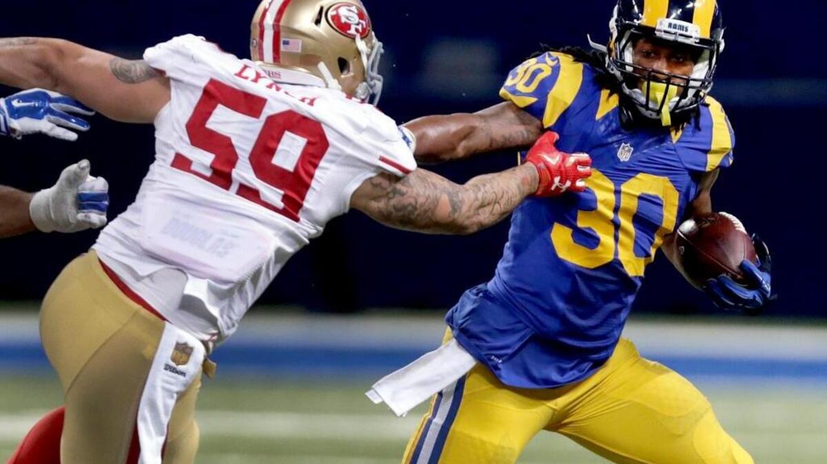 St. Louis Rams running back Todd Gurley against the San Francisco 49ers earlier this season.
