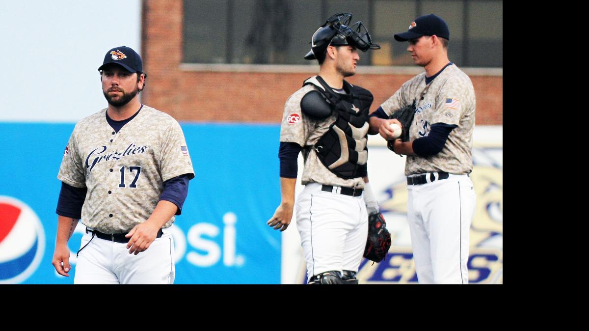 
Gateway catcher Grant Nelson goes over the signs with relief pitcher Troy Barton after manager Phil Warren made his third pitching of the game during the fifth inning Sunday against the Rockford Aviators at GCS Ballpark in Sauget. The Aviators won 14-1, completing a sweep of their three-game season-opening series.
